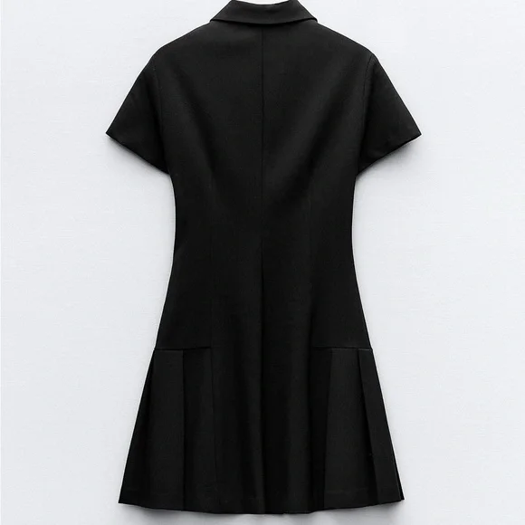 Zara Black Mini Rory Pleated Dress - Picture 5 of 5